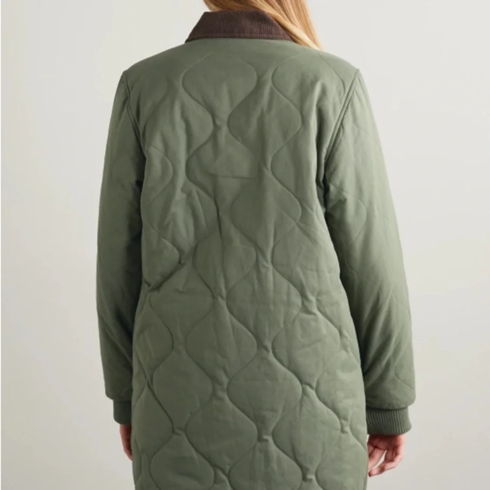Alex Mill Quilted Utility Jacket in Olive Green with Brown Collar Size Medium - Picture 2 of 8